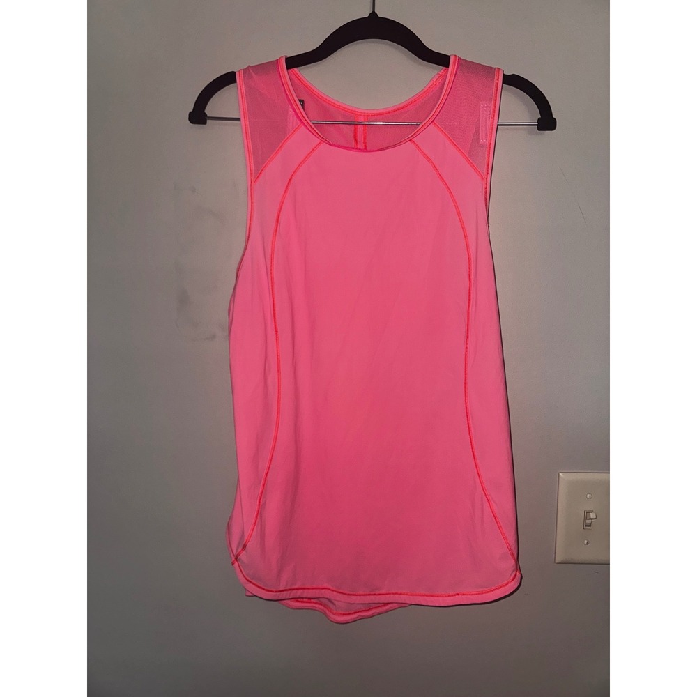Lululemon Sculpt Tank Top Neon Pink Mesh Back Running Yoga Activewear